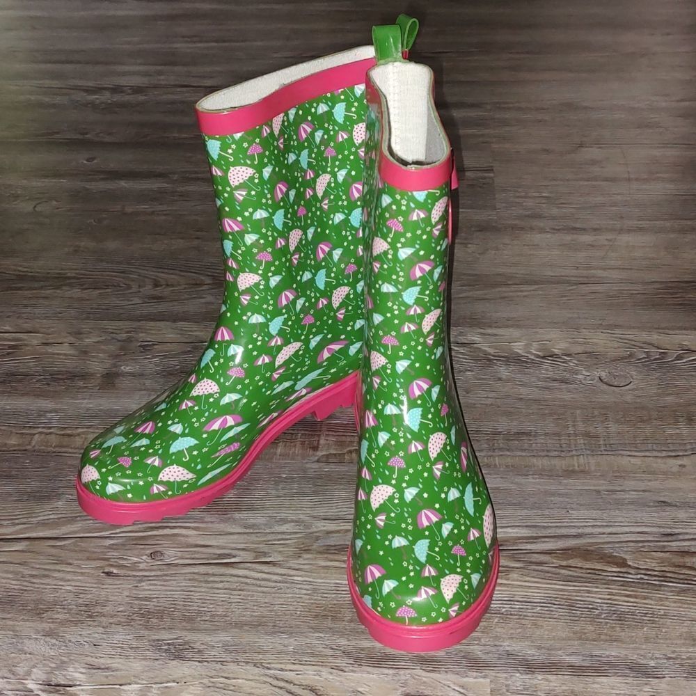 Umbrella Print Rainboots  Sz 8